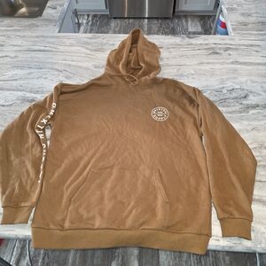 Brixton Hoodie Mens Medium Brown Pullover Big Logo Skatewear Skateboard